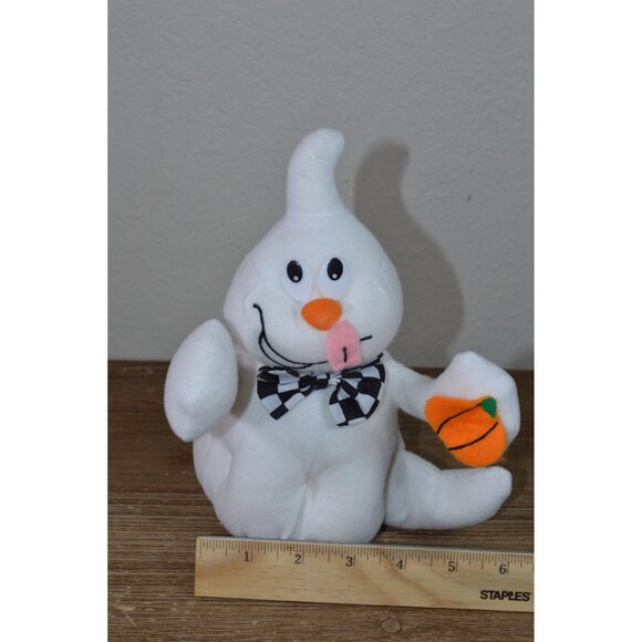 Vintage Toy Factory Ghost Plush Stuffed Animal Toy Halloween Pumpkin Kids - Picture 1 of 11